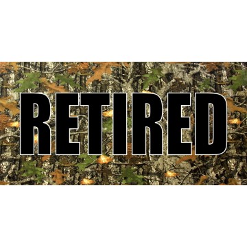 Retired On Camo Photo License Plate