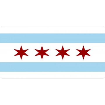 Chicago City Flag Photo License Plate