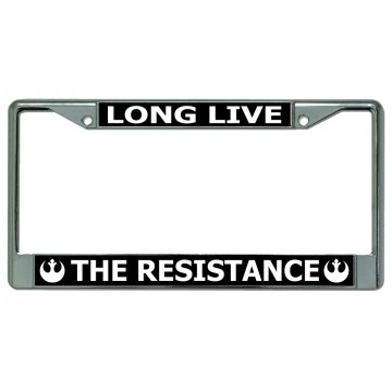Long Live The Resistance Star Wars Chrome License Plate Frame