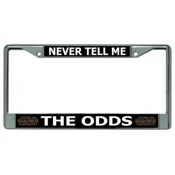 Never Tell Me The Odds Star Wars Chrome License Plate Frame