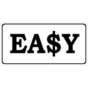 Easy Money Photo License Plate
