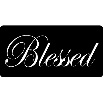 Blessed On Black Photo License Plate
