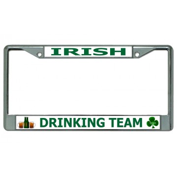 Irish Drinking Team Chrome License Plate Frame