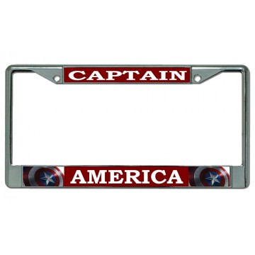 Captain America Chrome License Plate Frame
