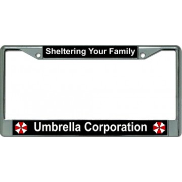 Umbrella Corporation Your Family Chrome License Plate Frame