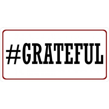 Hashtag Grateful Photo License Plate