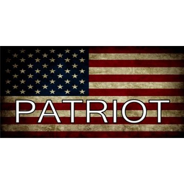 Patriot On American Flag Photo License Plate