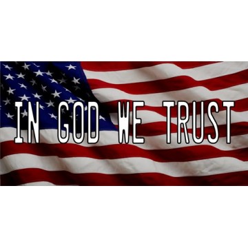 In God We Trust American Flag Photo License Plate
