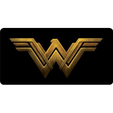 Wonder Woman On Black Photo License Plate