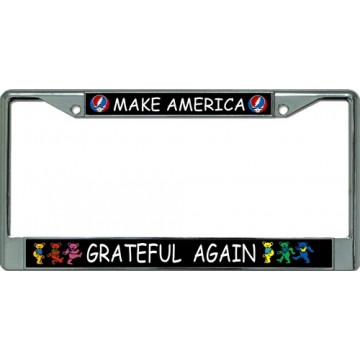 Make America Grateful Again Chrome License Plate Frame