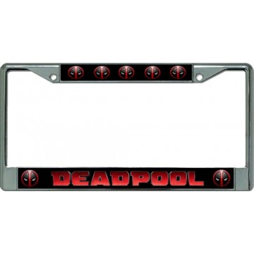 Deadpool Multi Logo Chrome License Plate Frame