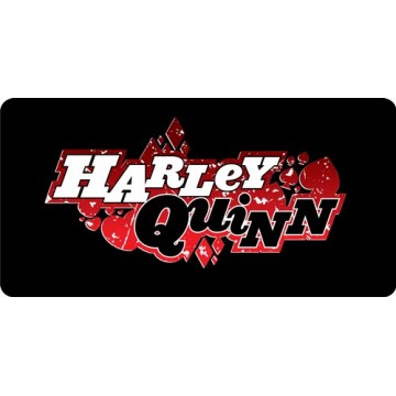 Harley Quinn On Black Photo License Plate 