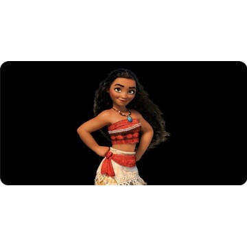 Moana On Black Photo License Plate