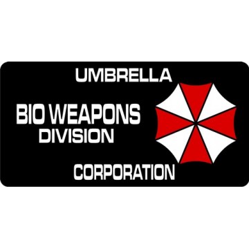 Umbrella Corporation Bio Weapons Photo License Plate