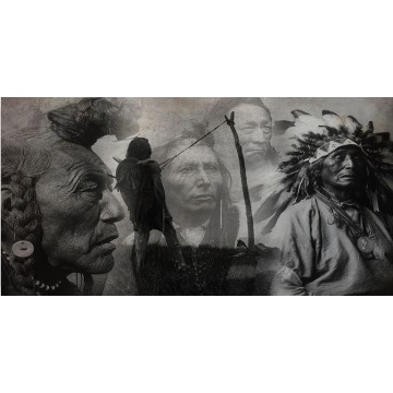 Native American Black And White Photo License Plate