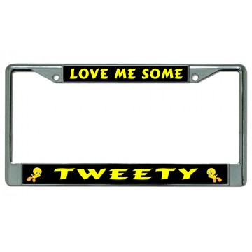 Love Me Some Tweety Chrome License Plate Frame