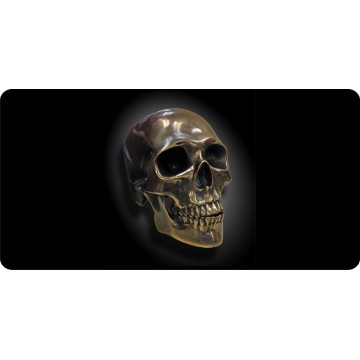 Skullduggery On Black Photo License Plate
