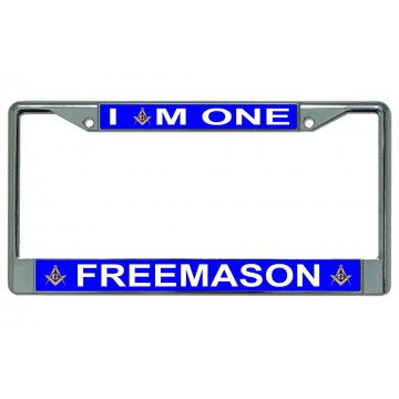 I Am One Freemason Chrome License Plate Frame