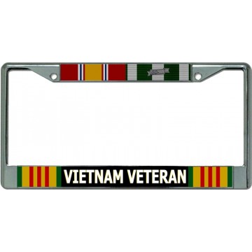 Vietnam Veteran Chrome License Plate Frame