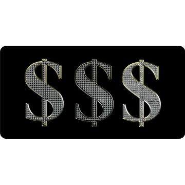 Dollar Signs Photo License Plate
