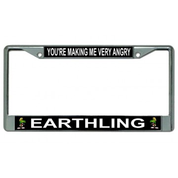 Marvin Martian Making Me Very Angry Chrome License Plate Frame