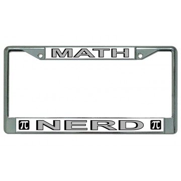 Math Nerd Chrome License Plate Frame