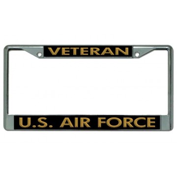 Veteran U.S. Air Force Chrome License Plate Frame
