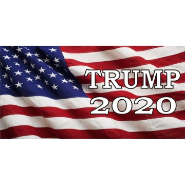 Trump 2020 American Flag Photo License Plate