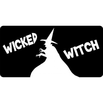 Wicked Witch On Black Photo License Plate 