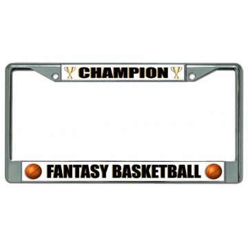 Fantasy Basketball Champion Chrome License Plate Frame
