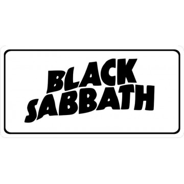 Black Sabbath Script Photo License Plate