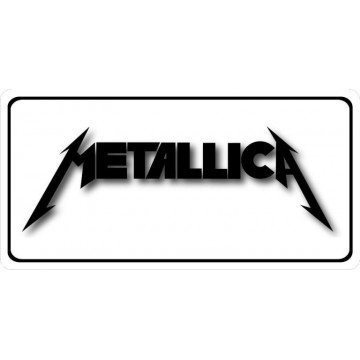 Metallica Script Photo License Plate