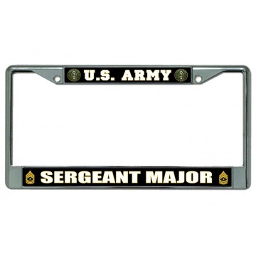 U.S. Army Sergeant Major Chrome License Plate Frame