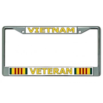 Vietnam Veteran #4 Chrome License Plate Frame