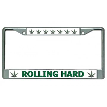 Rolling Hard Chrome License Plate Frame