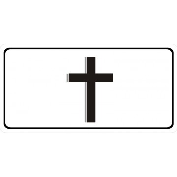 Cross On White Photo License Plate 