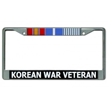 Korean War Veteran Chrome License Plate Frame