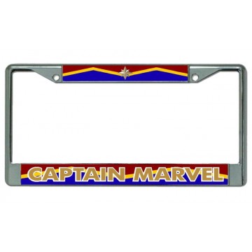 Captain Marvel Chrome License Plate Frame