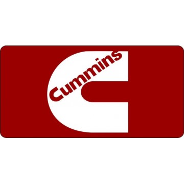 Cummins Logo On Red Photo License Plate 
