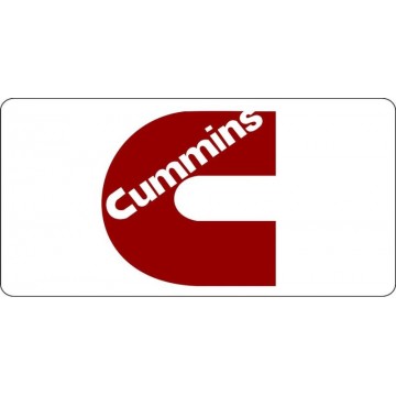 Cummins Logo On White Photo License Plate 