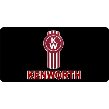 Kenworth Logo On Black Photo License Plate 
