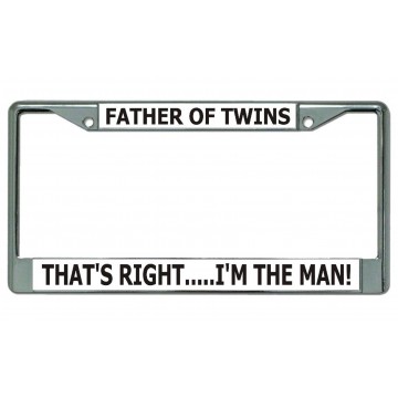 Father Of Twins … Chrome License Plate Frame