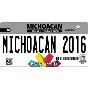 Michoacan Mexico Photo License Plate