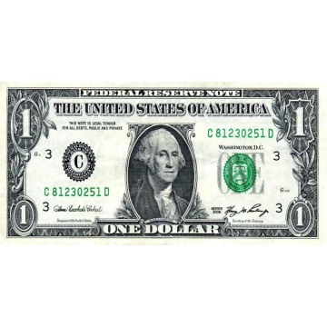 One Dollar Bill Photo License Plate