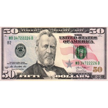 Fifty Dollar Bill Photo License Plate