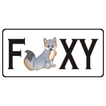 Foxy Photo License Plate