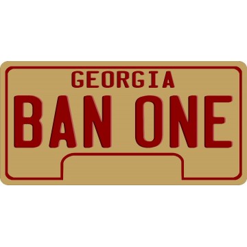 Georgia Ban One Photo License Plate