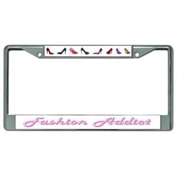 Fashion Addict Chrome License Plate Frame