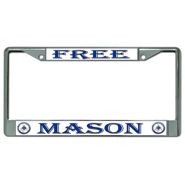 Free Mason Chrome License Plate Frame