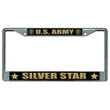 U.S. Army Silver Star Chrome License Plate Frame